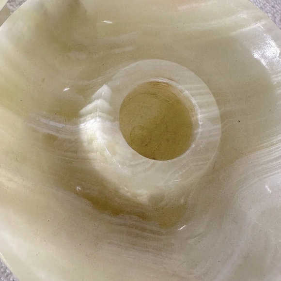 Vintage Yellow Onyx Candlestick Holders X2 - Picture 12 of 16